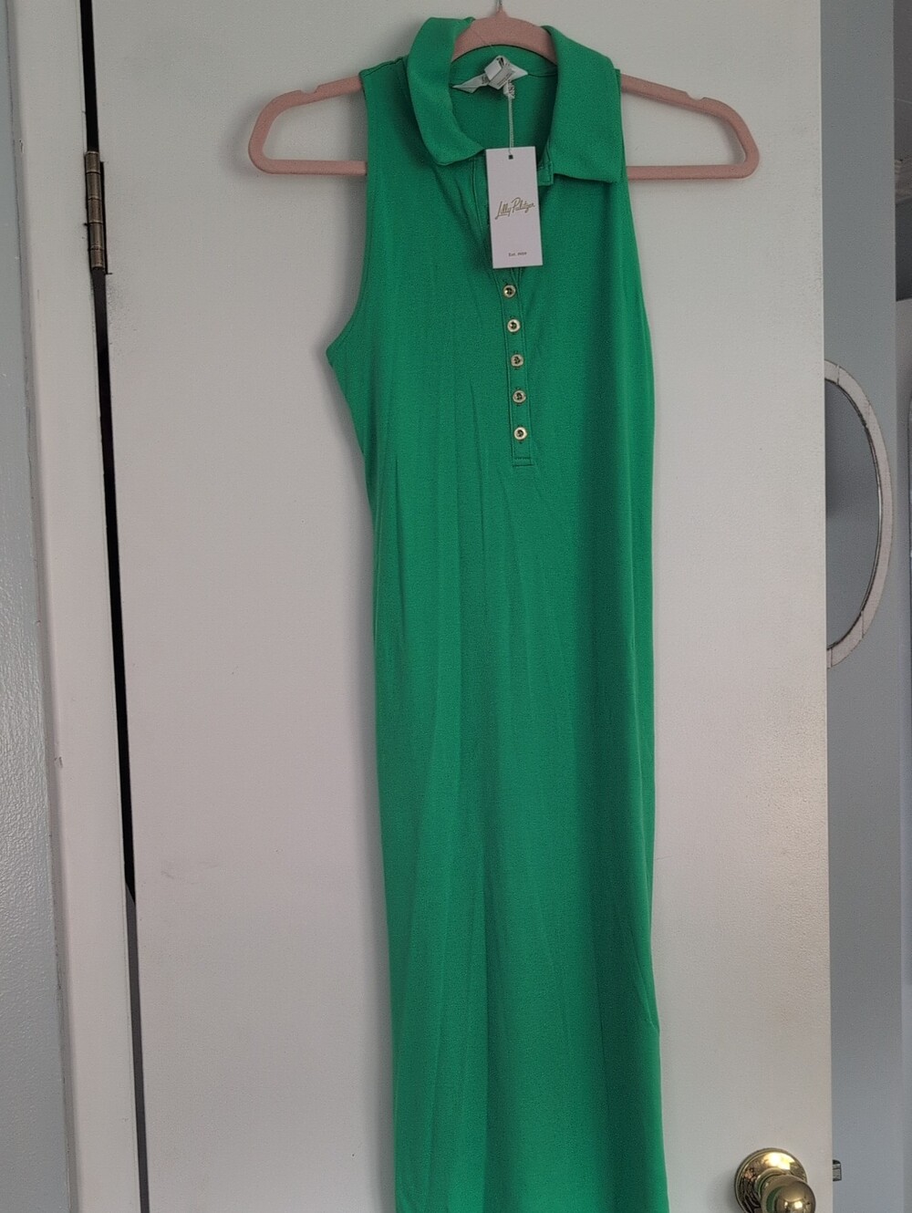 Lilly Pulitzer Sleeveless Polo Maxi Dress in Bright Green